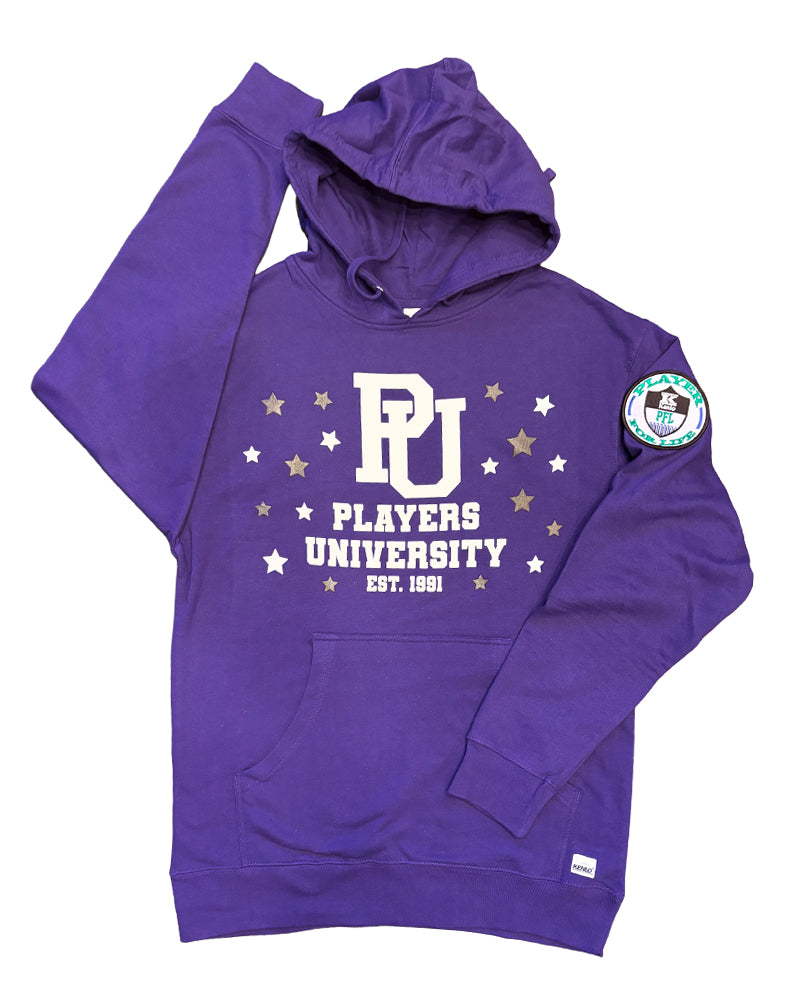 "B More Careful" Purple Hoodie w/ White and Black Logo