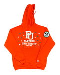 "BEN GETTING IT" Orange Hoodie w/ White and Black Logo.
