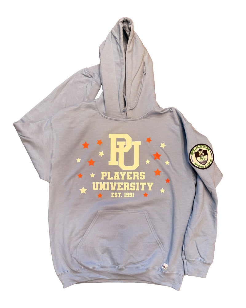 "DADE COUNTY 305" Miami Blue Hoodie w/ White and Orange Logo