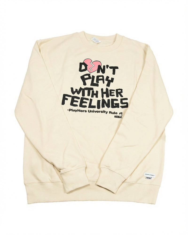 WOMEN'S DON'T PLAY CREAM SODA CREWNECK