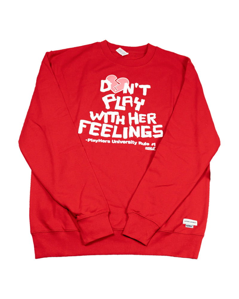 WOMEN'S DON'T PLAY RED CREWNECK SWEATSHIRT