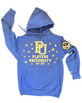 "I KNOW YOU LYING" Detroit Blue Hoodie w/ White and Silver Logo.