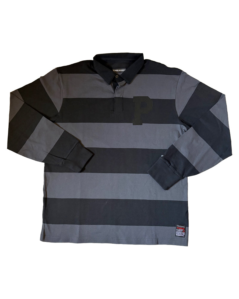 Striped Black and Graphite Grey "Kings Island Grad Nite" Rugby