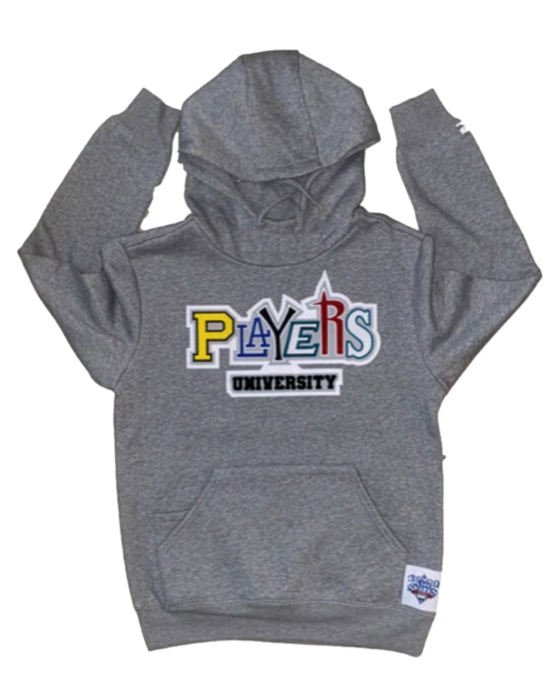 PLAYERS UNIVERSITY HEATHER GREY ULTIMATE MASH UP HOODIE