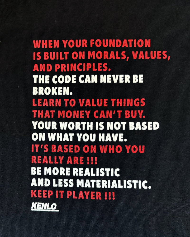 MVP BLACK RED & WHITE "LIVE BY THE CODE" TEE