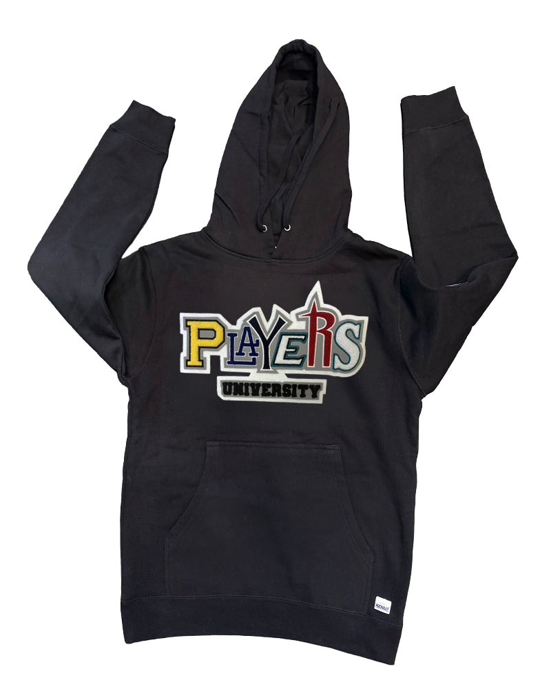 PLAYERS UNIVERSITY  BLACK ULTIMATE MASH UP HOODIE