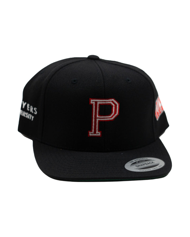 Snap Back Raw Red P Black Baseball Cap