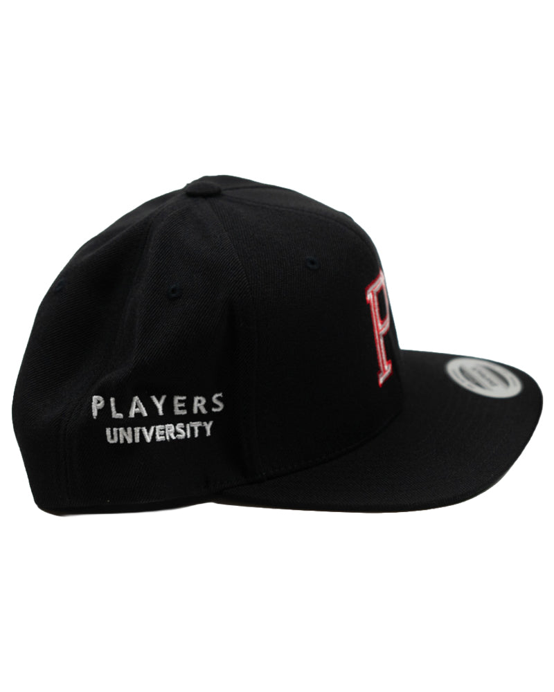 Snap Back Raw Red P Black Baseball Cap