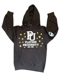 'Steel Chaos" Black Hoodie w White and Yellow logo