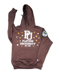 "THIEVELAND BROWNS"  Brown Hoodie w/ White and Orange Logo