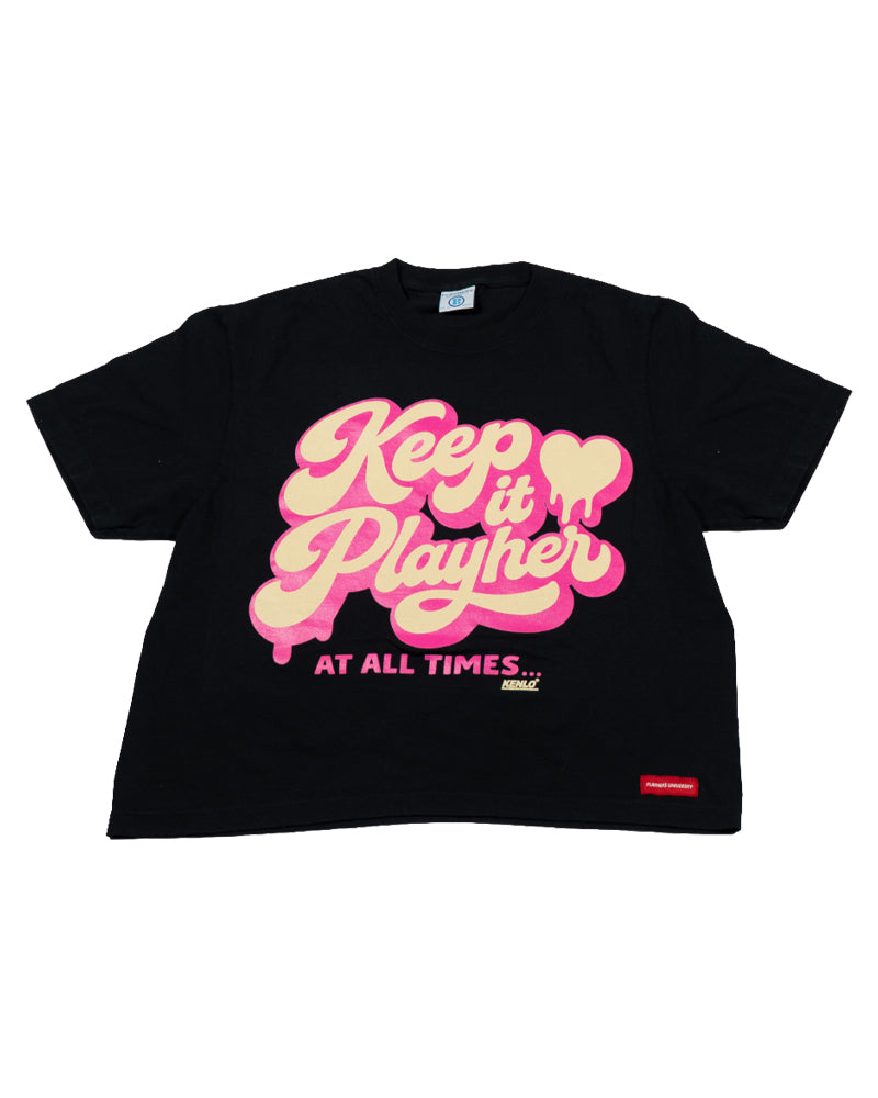 KEEP IT PLAYER "BLACK ICE" CROPPED BOX CUT TEE