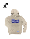 Players University Heather Grey Hooded Sweatshirt w/ Royal Chenille Patch
