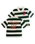 WOMEN'S STRIPED "MEAN GREEN" BOXY CUT  POLO
