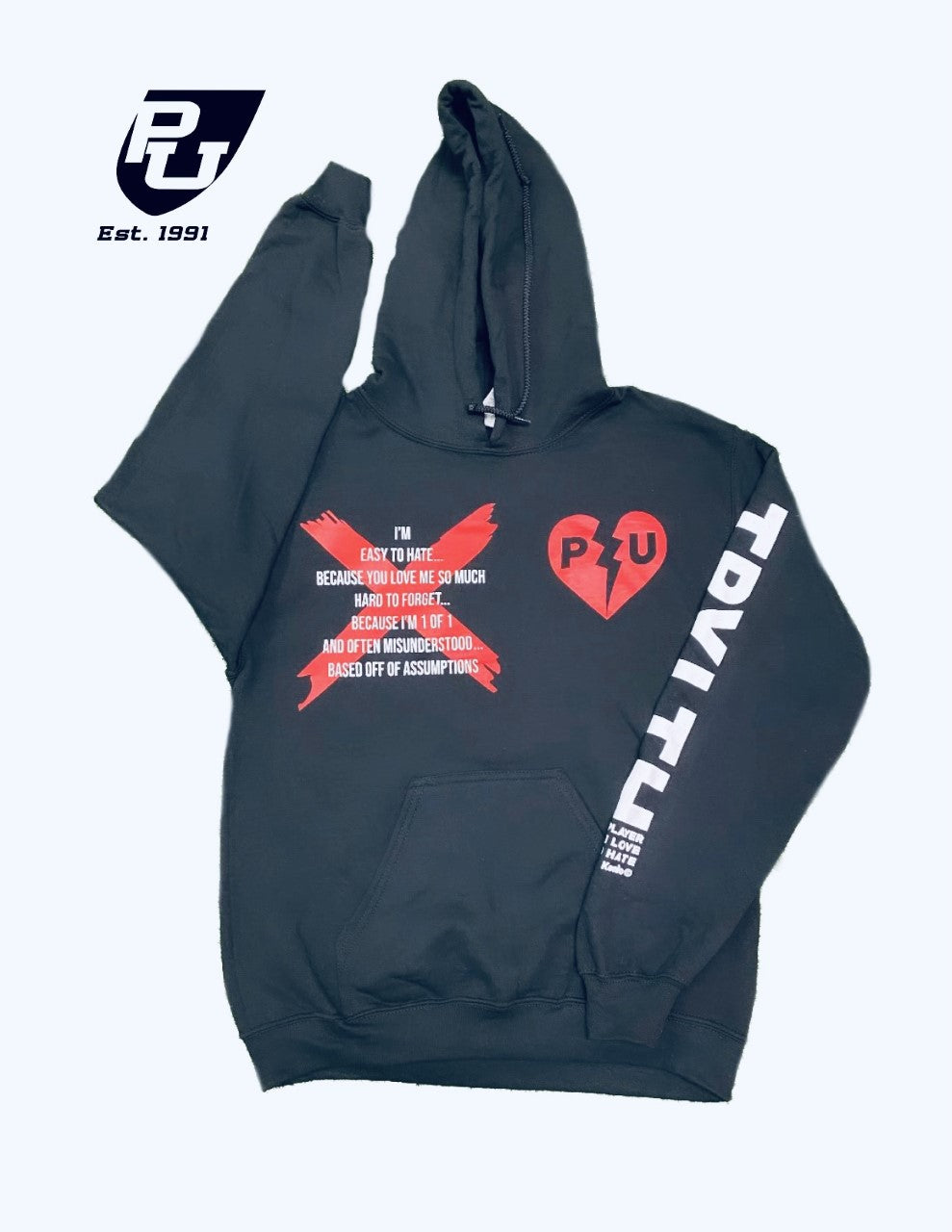 THE PLAYER YOU LOVE TO HATE BLACK HEART HOODIE